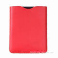Genuine Leather Case for iPad, Comes in Red Color, with Waxy Threading Manually